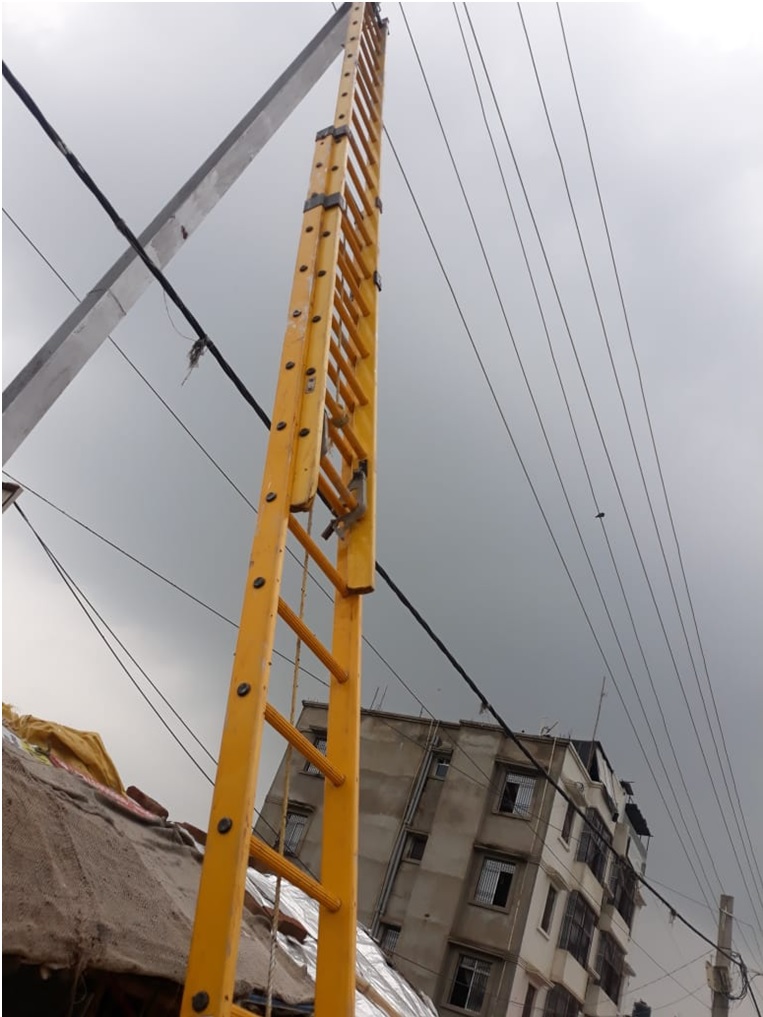 FRP Wall Extension Ladder for Electrical Substation Applications